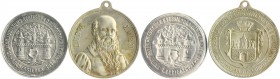 Anhalt - Dessau Friedrich I. 1871-1904 Lot o.J. von 2 Stücken: Versilberte Medaille 1899 auf das 7. Kreisturnfest des Kreises III Cöthen am 17.-19. Ju...