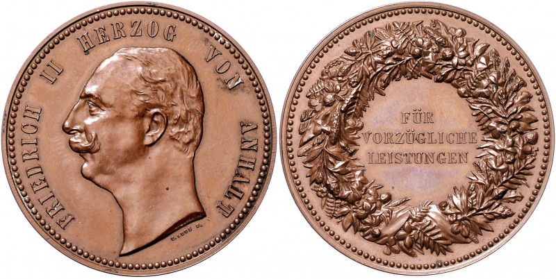 Anhalt - Dessau Friedrich II. 1904-1918 Bronzemedaille o.J. (v. Boese) 'Für vorz...