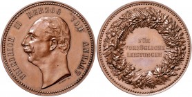 Anhalt - Dessau Friedrich II. 1904-1918 Bronzemedaille o.J. (v. Boese) 'Für vorzügliche Leistungen' Mann -. 
42,6mm 32,7g st-