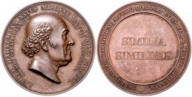 Anhalt - Köthen Friedrich Ferdinand 1818-1830 Bronzemedaille 1829 (v. Krüger) auf Dr. Fr. Chr. Samuel Hahnemann, Begründer der Homöopathie und anhalti...