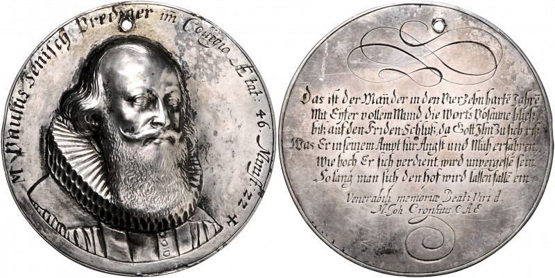 Augsburg - Stadt Silberhohlgussmedaille o.J. (nach 1647) auf den Tod des evangel...