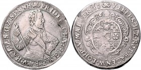 Baden Friedrich V. 1622-1659 Taler 1626 I - Pforzheim Wielandt 480. Dav. 6052. 
l.Prschw., kl.Sf., selten ss