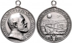 Bayern Ludwig III. 1913-1918 Bronzemedaille 1913 versilbert (v.O.L.) a.d. Jahrhundertfeier der kgl.-bayr. Ingenieurtruppen Kai. 739. Malpas 204. 
ang...