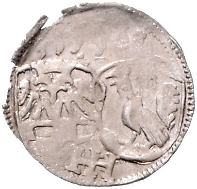 Henneberg Wilhelm V 1480-1559 Einseitiger Pfennig 1543 Zwei Wappen (Burggrafentu...