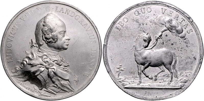 Hessen - Darmstadt Ludwig VIII. 1739-1768 Zinnabschläge o.J. der beiden Seiten d...