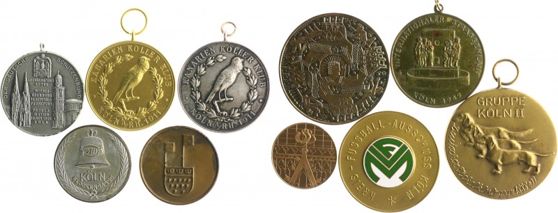 Köln - Stadt Lot o.J. von 10 Medaillen aus unterschiedlichen Metallen mit Bezug ...