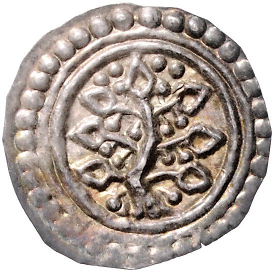 Lindau - Münzstätte des adligen Damenstifts Pfennig o.J. (1190/1200) Linde mit 7...