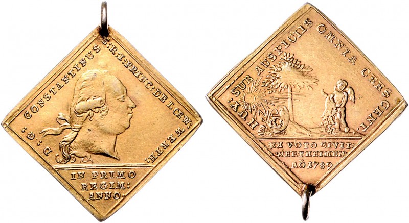 Löwenstein - Wertheim - Rochefort Dominik Konstantin 1789-1806 Vergold. Silberme...