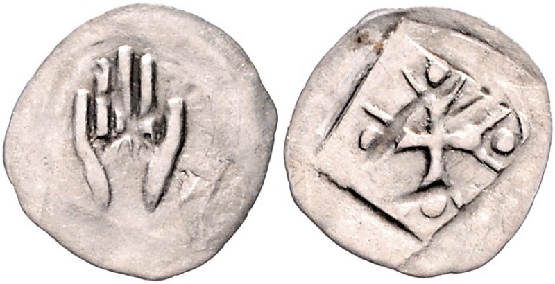 Nürnberg - Burggrafschaft Friedrich V. 1361-1397 Pfennig o.J. Haller Art Langenz...