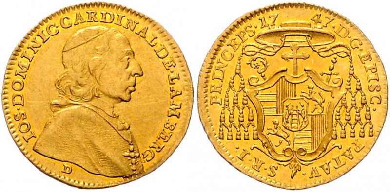 Passau - Bistum Joseph Dominicus Graf von Lamberg 1723-1761 Dukat 1747 Friedb. 2...