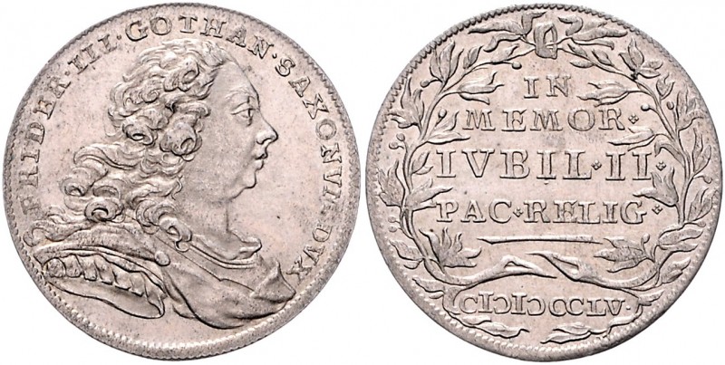 Sachsen - Gotha-Altenburg Friedrich III. 1732-1772 4 Groschen 1755 auf 200 Jahre...