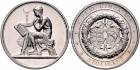 Württemberg - Stuttgart Silbermedaille o.J. (v. Schwenzer) Prämie des königl. Real Gymnasiums Kaiser (Württ.) vgl. 46. 
winz. Rf., l. ber., 32,1mm 19...