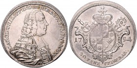 Würzburg - Bistum Karl Philipp Freiherr von Greiffenklau 1749-1754 1/2 Konventionstaler 1754 Helm. 686. 
äußerst selten f.vz/vz+