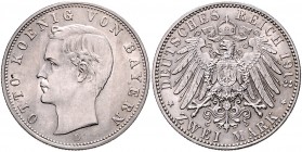 Bayern Otto 1886-1913 2 Mark 1913 D J. 45. 
sehr seltener Jahrgang vz+