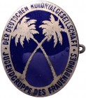 Kolonien Abzeichen o.J. Mitgliedsabzeichen der Jugendgruppen des Frauenbundes der Deutschen Kolonialgesellschaft, silber und blau emailliert. Hüsken 9...