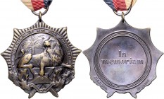 Kolonien Löwen-Sonnen-Orden o.J. 'Für Verdienste um die Kolonien', Rs: 'In memoriam' ges. gesch. Nr. 34102, aus Bronze, mit Vergoldung, an mehrfarbige...