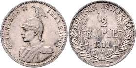 Deutsch-Ostafrika 1/2 Rupie 1910 J J. 721. 
 ss