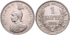 Deutsch-Ostafrika 1 Rupie 1914 J J. 722. 
 ss+/f.vz