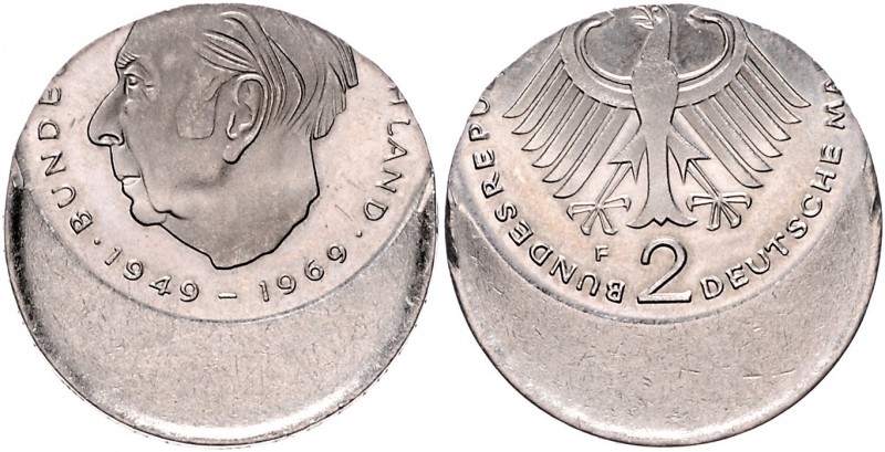 Bundesrepublik Deutschland 2 Deutsche Mark o.J. ohne Mzz. Heuss, Fehlprägung:35 ...