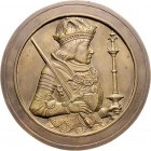 RDR - Österreich Maximilian I. 1493-1519 Eins. Bronzemedaille o.J. (Kunstkammerstück um 1700) geharnischtes Brustbild mit Schwert und Zepter n.r. 
vo...