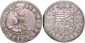 RDR - Österreich Erzherzog Ferdinand 1564-1595 Doppeltaler 1580 Ensisheim Dav. 8093. Moser/Tursky 575. Hahn 43. 
kl. Zainende ss-vz