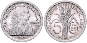 Französisch-Indochina 5 Cent 1946 ESSAI KM E40. Gad. 14. Mazard 268. 
Auflage: 1100 Stück vz+