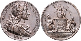 Großbritannien William III. 1694-1702 Bronzemedaille 1702 (v. Dassier) mit seinen Lebensdaten 
Belag, 40,0mm 27,4g vz