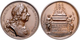 Großbritannien George I. 1714-1727 Bronzemedaille 1727 (v. Dassier) auf seinen Tod 
41,4mm 39,7g vz+