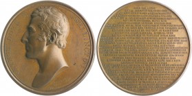 Großbritannien George III. 1760-1820 Bronzemedaille 1819 (v. Webb) auf Arthur Duke of Wellington 
55,1mm 77,7g vz-st