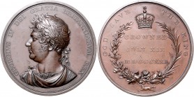 Großbritannien George IV. 1820-1830 Bronzemedaille 1821 (v. Rundell Bridge & Rundell) auf seine Krönung 
69,7mm 162,3g vz