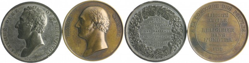 Großbritannien George IV. 1820-1830 Lot o.J. von 2 Stücken: Bronzemedaille 1827 ...