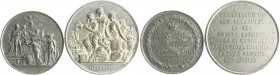 Großbritannien William IV. 1830-1837 Lot o.J. von 2 Zinnmedaillen: 1831 (v. T.W. Ingram) auf die Krönung (54,6mm 58,1) und 1857 (v. Pinches) auf die A...
