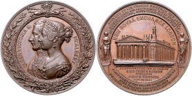 Großbritannien Victoria 1837-1901 Bronzemedaille 1844 (v. Allen & Moore) auf die Einweihung der neuen Royal Exchange 
50,7mm 55,8g vz-st