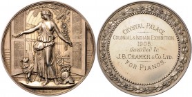 Großbritannien Edward VII. 1901-1910 Silbermedaille 1905 (graviert) (v. Pinches) Prämie der 'Colonial & Indian Exhibition', mit Gravur der ausgezeichn...