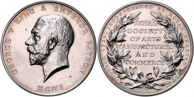 Großbritannien George V. 1910-1936 Silbermedaille 1910 (v. B.M. /wahrscheinlich ...