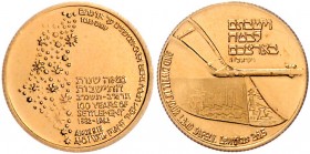 Israel Goldmedaille 1982 auf 100 Jahre Ansiedelung in Palästina 
17,95mm 4,4g st