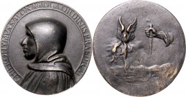 Italien - Florenz Bronzegussmedaille o.J. auf Hieronymus Savonarola (1452-1498) Dominikaner, Bußprediger und Kirchenreformator aus Ferrara Börner zu40...
