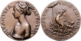 Italien - Mantua Francesco II. Gonzaga 1484-1519 Bronzemedaille o.J. eines unbekannten Meisters der Schule von Mantua auf Giulia Astallia Hill 218. Po...