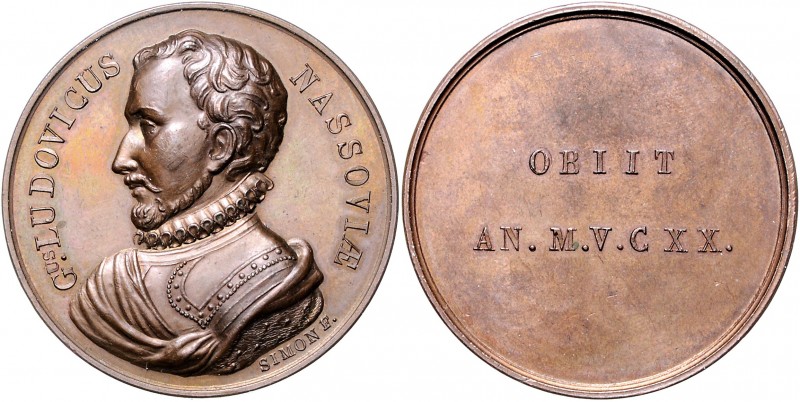 Niederlande Willem I. 1813-1840 Bronzemedaille o.J. (v. Simon) auf Wilhelm Ludwi...