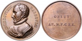 Niederlande Willem I. 1813-1840 Bronzemedaille o.J. (v. Simon) auf Wilhelm Ludwig von Nassau-Dillenburg 1560-1620 
46,4mm 42,7g vz-st