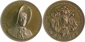 Niederlande Wilhelmina 1890-1948 Bronzemedaille 1892 (v. Begeer) auf die Internationale Sportausstellung in Scheveningen 
50,1mm 51,5g vz-st