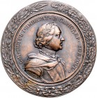 Russland Alexander I. 1801-1825 Bronze-Klischee o.J. Zur Erinnerung an Peter I. 
50,0mm 7,7g vz