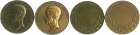 Schweden Gustav V. 1907-1950 Lot o.J. von 2 Bronzemedaillen o. J. (v. A. Lindberg): Prämien der Pferdeausstellung in Stockholm, Kopf König Gustavs V. ...