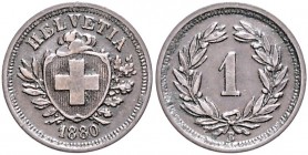 Schweiz 1 Rappen 1880 D.T. 326. 
 ss-vz