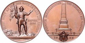 Schweiz Bronzemedaille 1888 (v. Bühler/Durussel) auf die 5. Säcularfeier der Schlacht bei Naefels 
Rf., kl. Fl., 46,0mm 49,2g vz-st