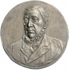 Südafrika Zuid Afrikaanische Republiek 1852-1902 Einseitige Eisenmedaille o.J. (unsign.) auf Paul Kruger, Politiker und seit 1882 Präsident. Auf der R...