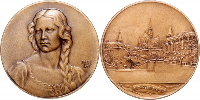 Ungarn Miklos Horthy 1920-1944 Bronzemedaille 1931 (v. Berán Lajos) auf Budapest...