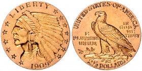 USA 2 1/2 Dollars(1/4 Eagle) 1909 Indian Head Friedb. 120. 
 ss