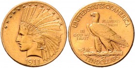 USA 10 Dollars 1911 D KM 130. 
Vs:kl.Kr. ss-vz