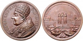 Vatikan Clemens XIII. 1758-1769 Bronzemedaille 1761 A III (v. Hamerani) auf die Erweiterung des Hafens von Civitavecchia Spink 1886. Modesti 239. 
34...